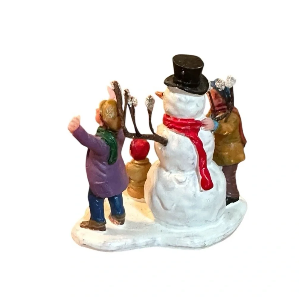 Lemax Christmas Village Kids Making Snowman Figurine 2.75 inches Wide X 2.5 Tall